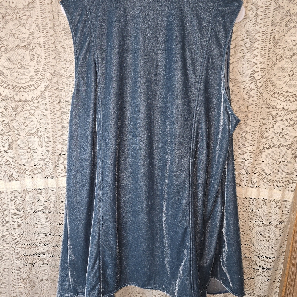 Soft Surroundings Velvet Blue Womens Vest XL Sleevelesd - Picture 8 of 9